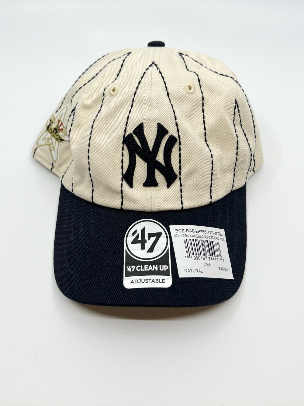 New York Yankees '47 Brand & Rawlings Collab Cream W/ Pin Stripes SnapBack - NEW